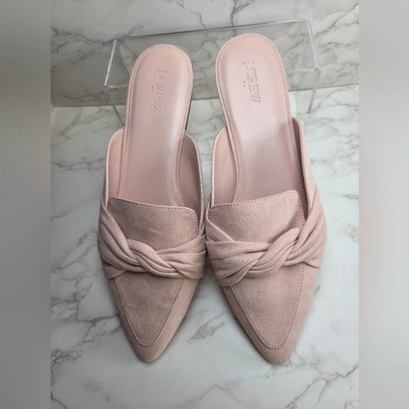J. Crew Shoes - J. Crew Blush Knotted Suede Pointed-Toe Mules